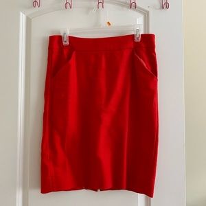 J. Crew red pencil skirt with pockets